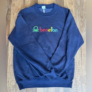 United Colors Of Benetton Navy Blue Crew Neck Sweater
